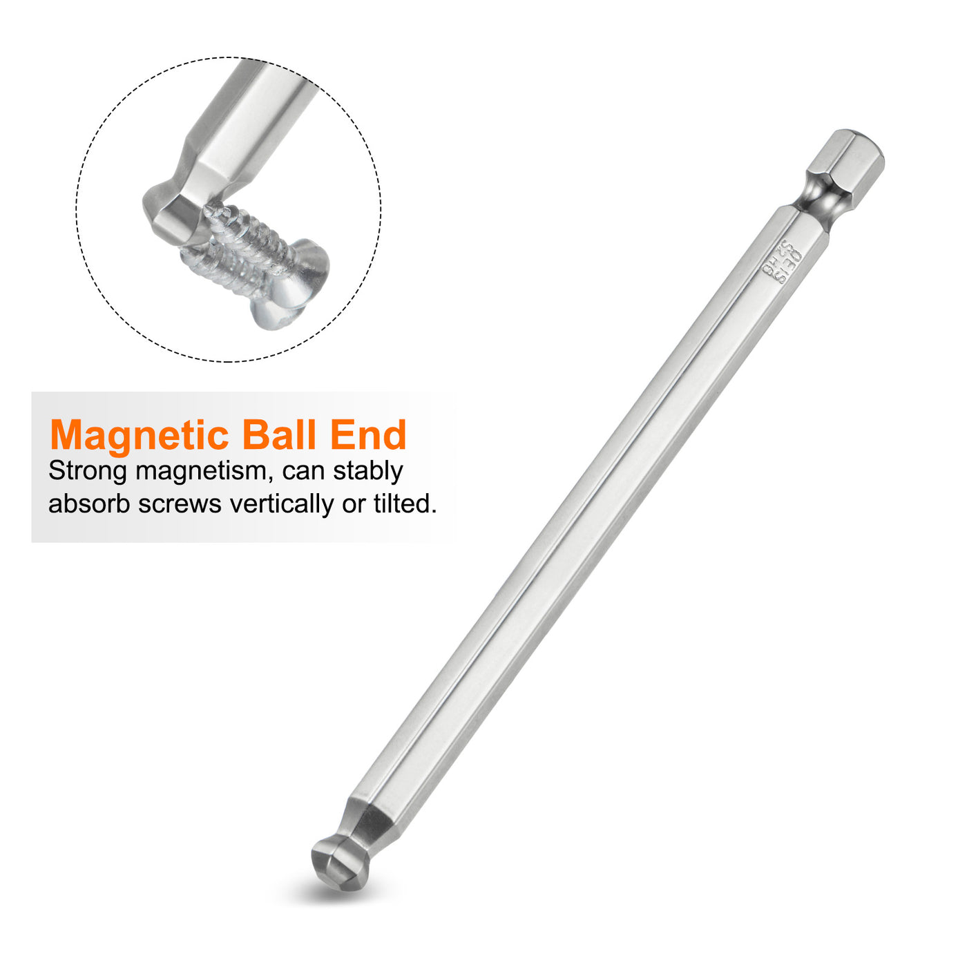 Harfington 2 Stück Kugelkopf Innensechskant Schraubendreher 6mm(H6.0)  Sechskantschaft Ball End Hex 100mm Lange Magnetischen 1/4" S2 Legierter Stahl SchraubendreherBitsatz Elektrowerkzeuge