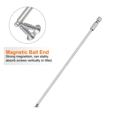 Harfington Kugelkopf Innensechskant Schraubendreher 3mm(H3.0) Sechskantschaft Ball End Hex 200mm (8") Lange Magnetischen 1/4" S2 Legierter Stahl SchraubendreherBitsatz Elektrowerkzeuge