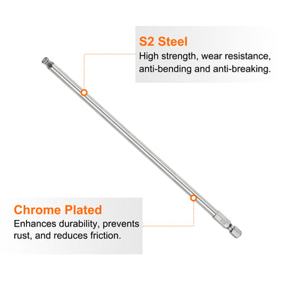 Harfington Kugelkopf Innensechskant Schraubendreher 5mm(H5.0) Sechskantschaft Ball End Hex 200mm (8") Lange Magnetischen 1/4" S2 Legierter Stahl SchraubendreherBitsatz Elektrowerkzeuge
