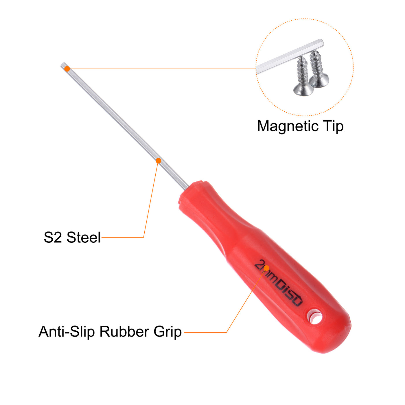 Harfington Hex Magnetic Wrench Screwdriver 2x60mm Hex Key Metric Driver W Handle