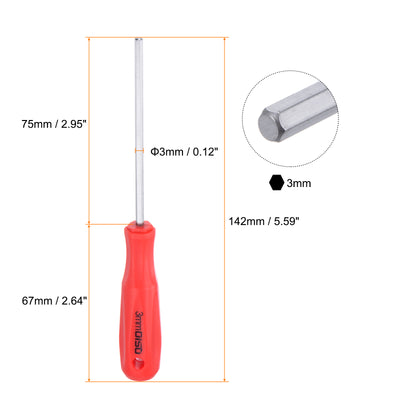 Harfington Hex Magnetic Wrench Screwdriver 3x75mm Hex Key Metric Driver W Handle