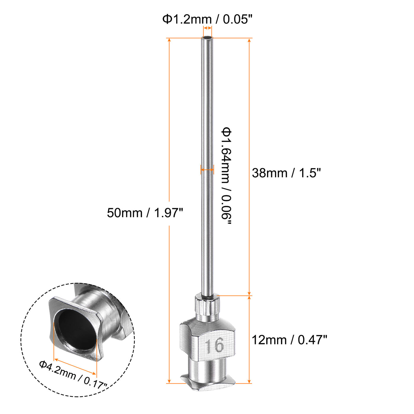 Harfington 20pcs 16G Stainless Steel Dispensing Needles, 1-1/2" Glue Needle Tube Blunt Tip