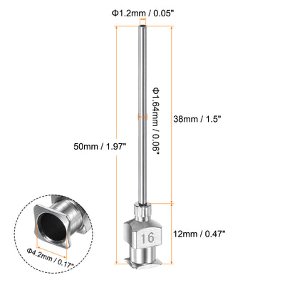 Harfington 20pcs 16G Stainless Steel Dispensing Needles, 1-1/2" Glue Needle Tube Blunt Tip