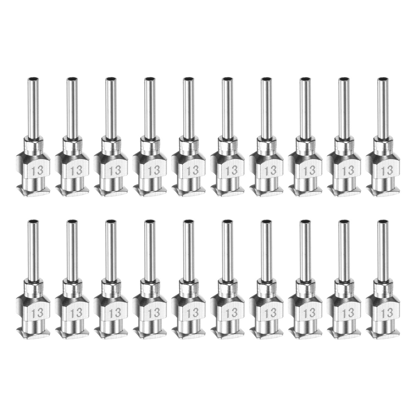 Harfington 20pcs 13G Stainless Steel Dispensing Needles, 1/2" Glue Needle Tube Blunt Tip