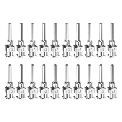 Harfington 20pcs 13G Stainless Steel Dispensing Needles, 1/2" Glue Needle Tube Blunt Tip