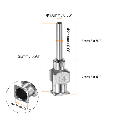 Harfington 20pcs 14G Stainless Steel Dispensing Needles, 1/2" Glue Needle Tube Blunt Tip