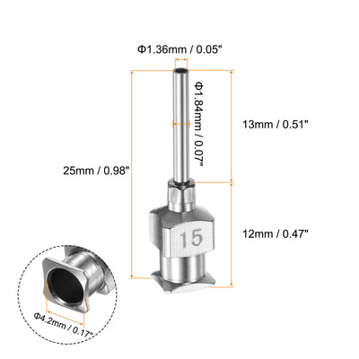 Harfington 20pcs 15G Stainless Steel Dispensing Needles, 1/2" Glue Needle Tube Blunt Tip