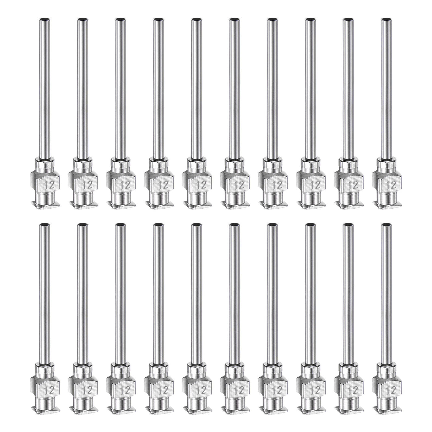 Harfington 20 Stück 12Gauge Edelstahl-Dosierstumpfnadeln, 1-1/2" Alle Metallklebernadelröhren Stumpfe Spitzen Luer-Lock für dickflüssige Tinte, Klebstoff, Labornutzung