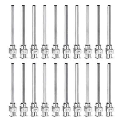 Harfington 20 Stück 12Gauge Edelstahl-Dosierstumpfnadeln, 1-1/2" Alle Metallklebernadelröhren Stumpfe Spitzen Luer-Lock für dickflüssige Tinte, Klebstoff, Labornutzung