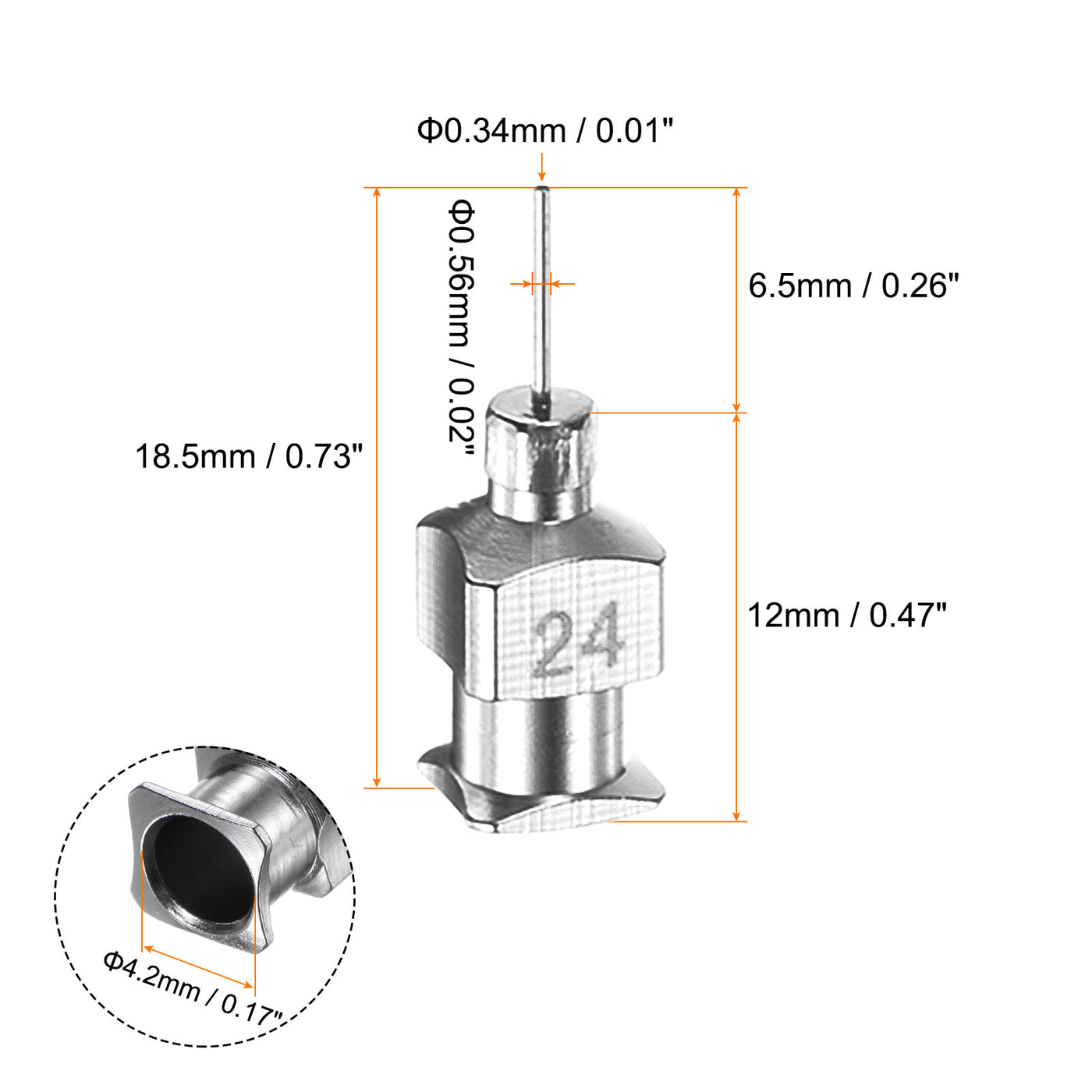 Harfington 12pcs 24G Stainless Steel Dispensing Needles, 1/4" Glue Needle Tube Blunt Tip