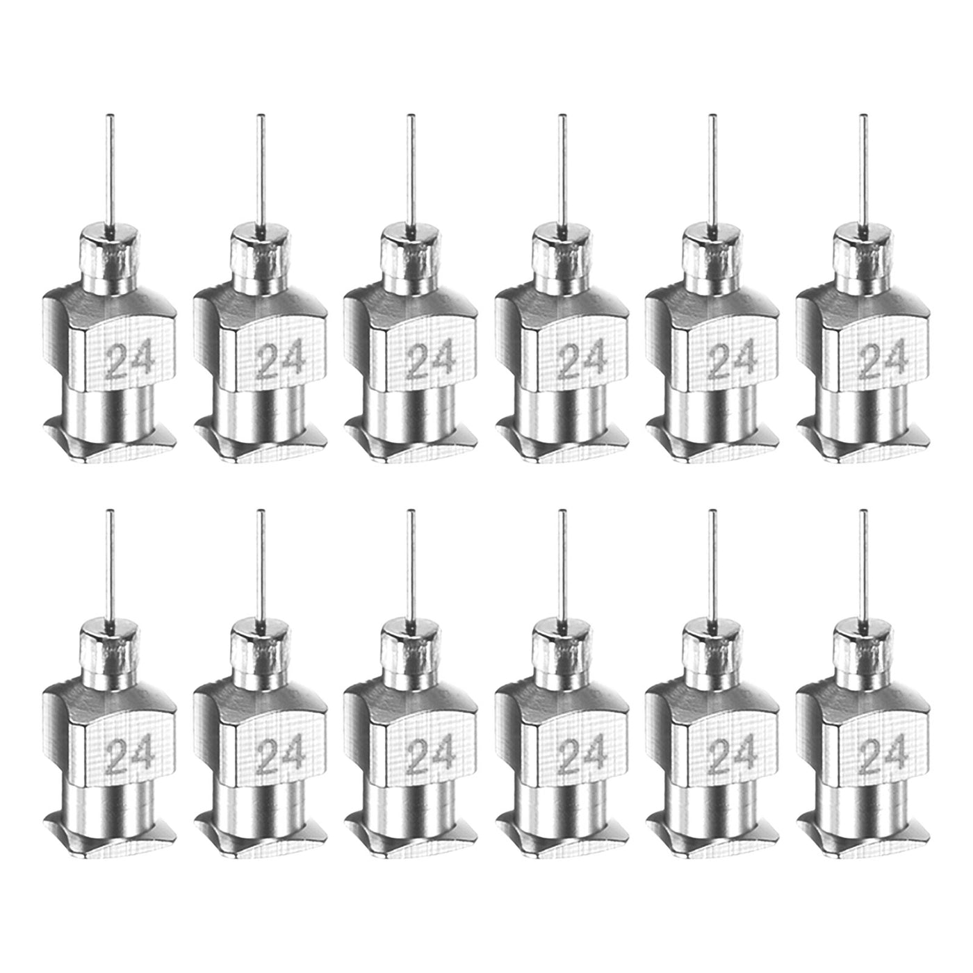 Harfington 12pcs 24G Stainless Steel Dispensing Needles, 1/4" Glue Needle Tube Blunt Tip