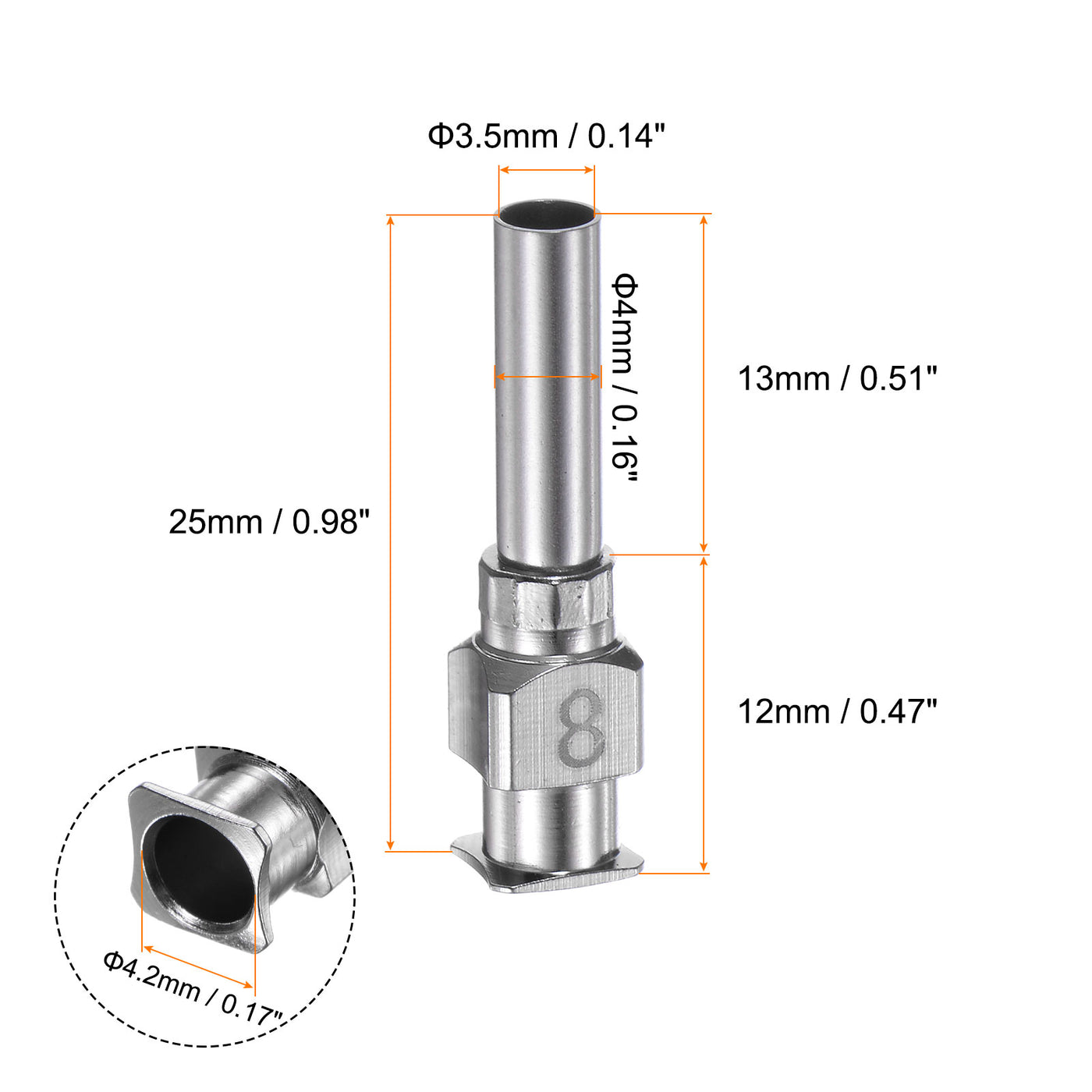 Harfington 12 Stück 8Gauge Edelstahl-Dosierstumpfnadeln, 1/2" Alle Metallklebernadelnrohr Stumpfe Spitzen Luer-Lock für dicke Flüssigkeiten, Tinte, Kleber, Labornutzung