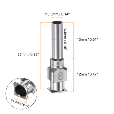 Harfington 12 Stück 8Gauge Edelstahl-Dosierstumpfnadeln, 1/2" Alle Metallklebernadelnrohr Stumpfe Spitzen Luer-Lock für dicke Flüssigkeiten, Tinte, Kleber, Labornutzung