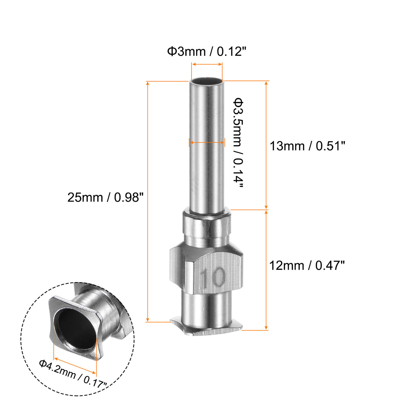 Harfington 12 Stück 10Gauge Edelstahl-Dosierkanülen, 1/2" Alle Metallkleber-Nadelröhren-Stumpfspitzen Luer-Lock für dickflüssige Tinte, Kleber, Labornutzung