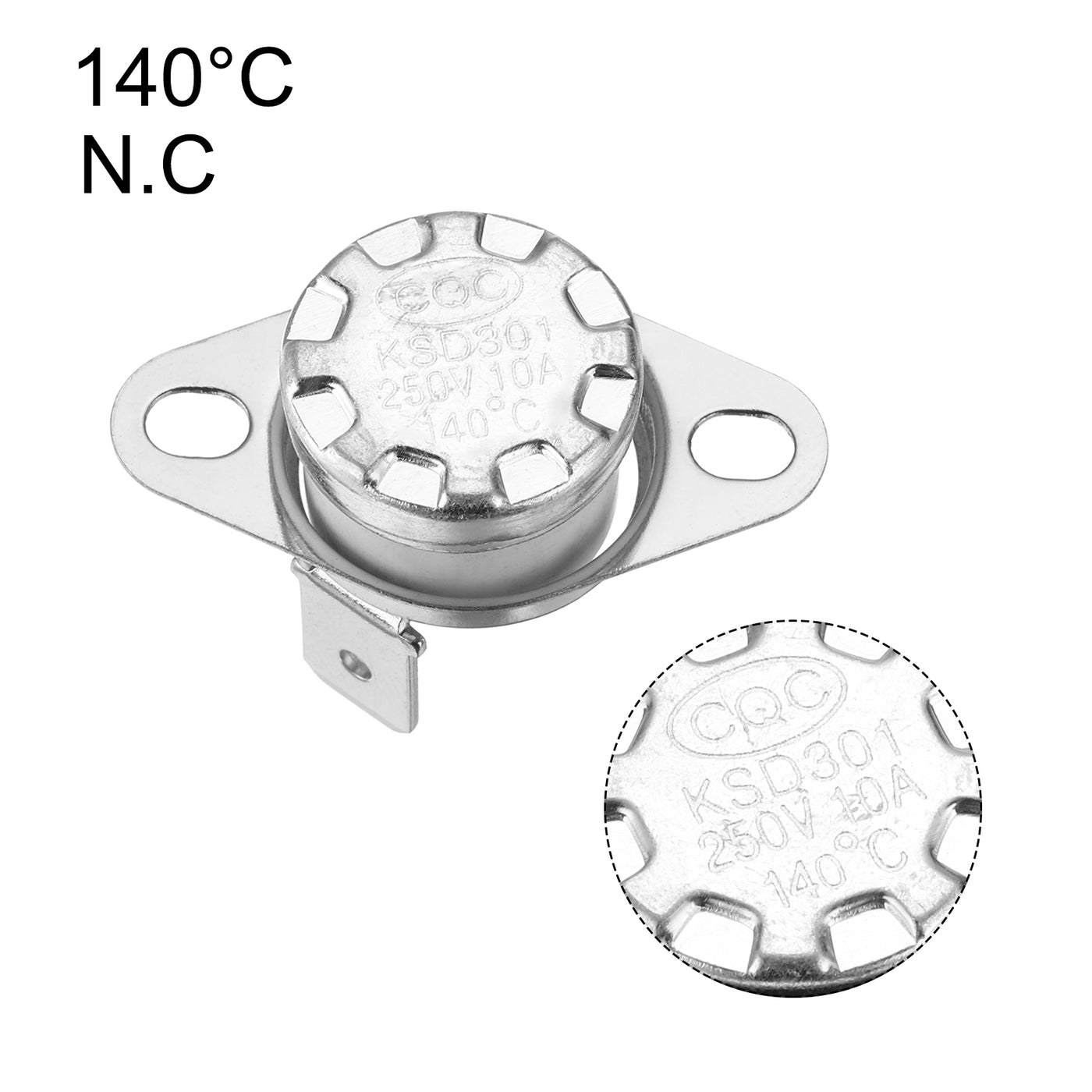 uxcell Uxcell Temperature Control Switch , Thermostat , KSD301 140°C , 10A , Normally Closed N.C 2pcs,Ceramic Material