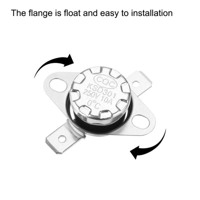 Harfington Uxcell KSD301 Thermostat 0 °C/32 °F 10 A normalerweise geschlossen NC Einstellen Schnappscheibe Temperaturschalter für Mikrowelle, Ofen, Kaffeemaschinen 5 Stück, Bakelit-Material