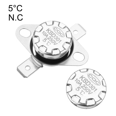 Harfington Uxcell Temperature Control Switch , Thermostat , KSD301 5°C , 10A , Normally Closed N.C 6.3mm Pin 5pcs,Bakelite Material