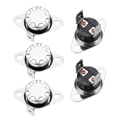 Harfington Uxcell KSD301 Thermostat 90°C/194°F 10A N.C Adjust Snap Disc Temperature Switch for Microwave,Oven,Coffee Maker 5pcs,Bakelite Material