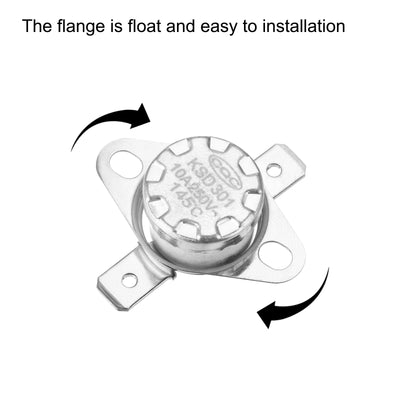 Harfington Uxcell Temperature Control Switch , Thermostat , KSD301 145°C , 10A , Normally Closed N.C 6.3mm Pin 5pcs,Ceramic Material