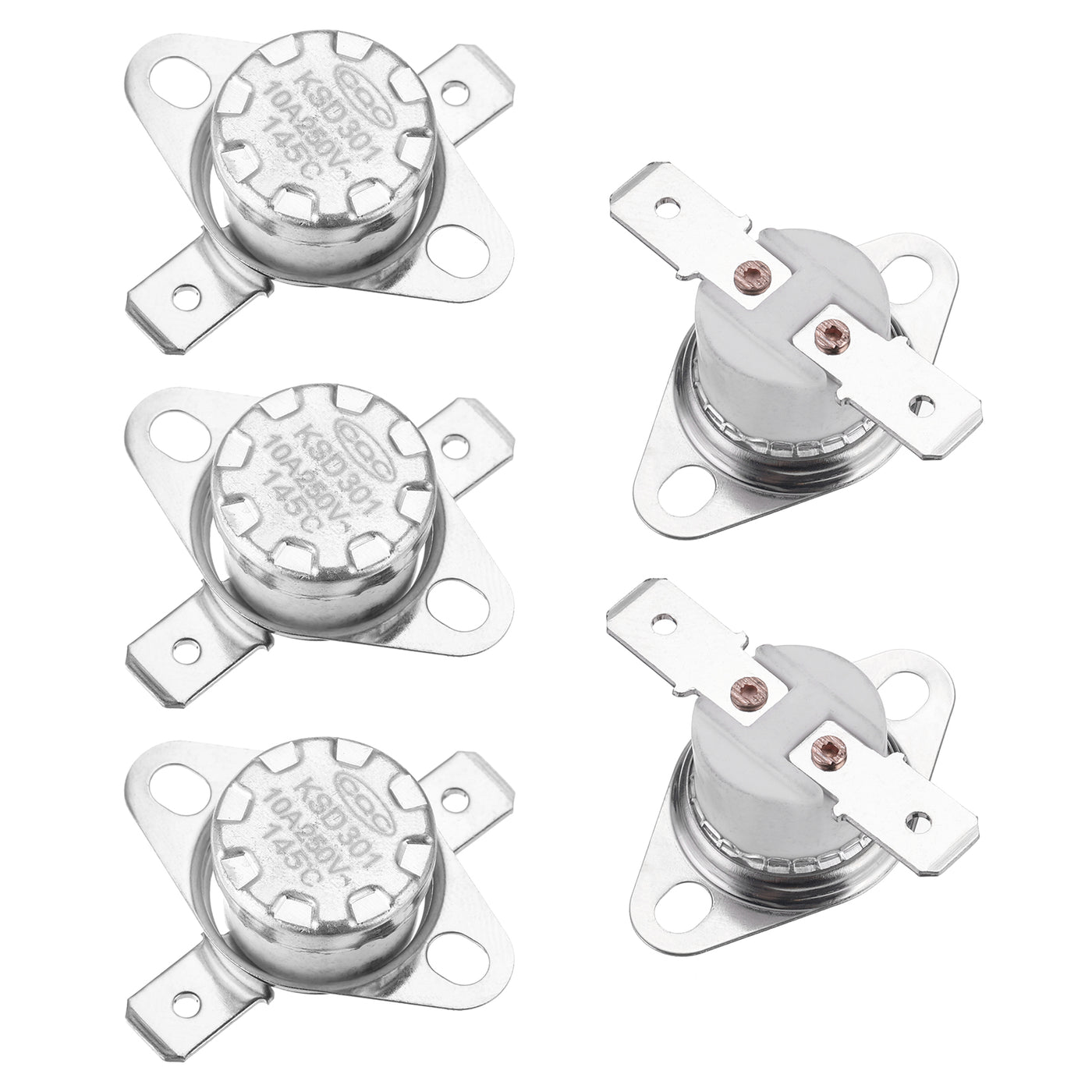 uxcell Uxcell Temperature Control Switch , Thermostat , KSD301 145°C , 10A , Normally Closed N.C 6.3mm Pin 5pcs,Ceramic Material