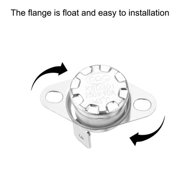 Harfington Uxcell Temperature Control Switch , Thermostat , KSD301 145°C , 10A , Normally Closed N.C 5pcs,Ceramic Material