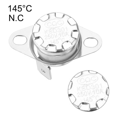 Harfington Uxcell Temperature Control Switch , Thermostat , KSD301 145°C , 10A , Normally Closed N.C 5pcs,Ceramic Material