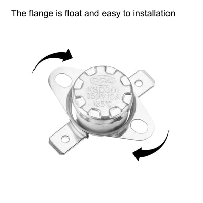 Harfington Uxcell KSD301 Thermostat 185 °C/365 °F 10 A Normal geschlossen NC Einstellen Schnappscheibe Temperaturschalter für Mikrowelle, Ofen, Kaffeemaschine 5 Stück, Keramikmaterial