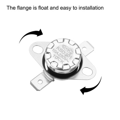 Harfington Uxcell Temperature Control Switch , Thermostat , KSD301 10°C , 10A , Normally Open N.O 6.3mm Pin 5 Pcs,Bakelite Material