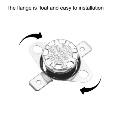 Harfington Uxcell Temperature Control Switch , Thermostat , KSD301 20°C , 10A , Normally Closed N.C 6.3mm Pin 8pcs,Bakelite Material