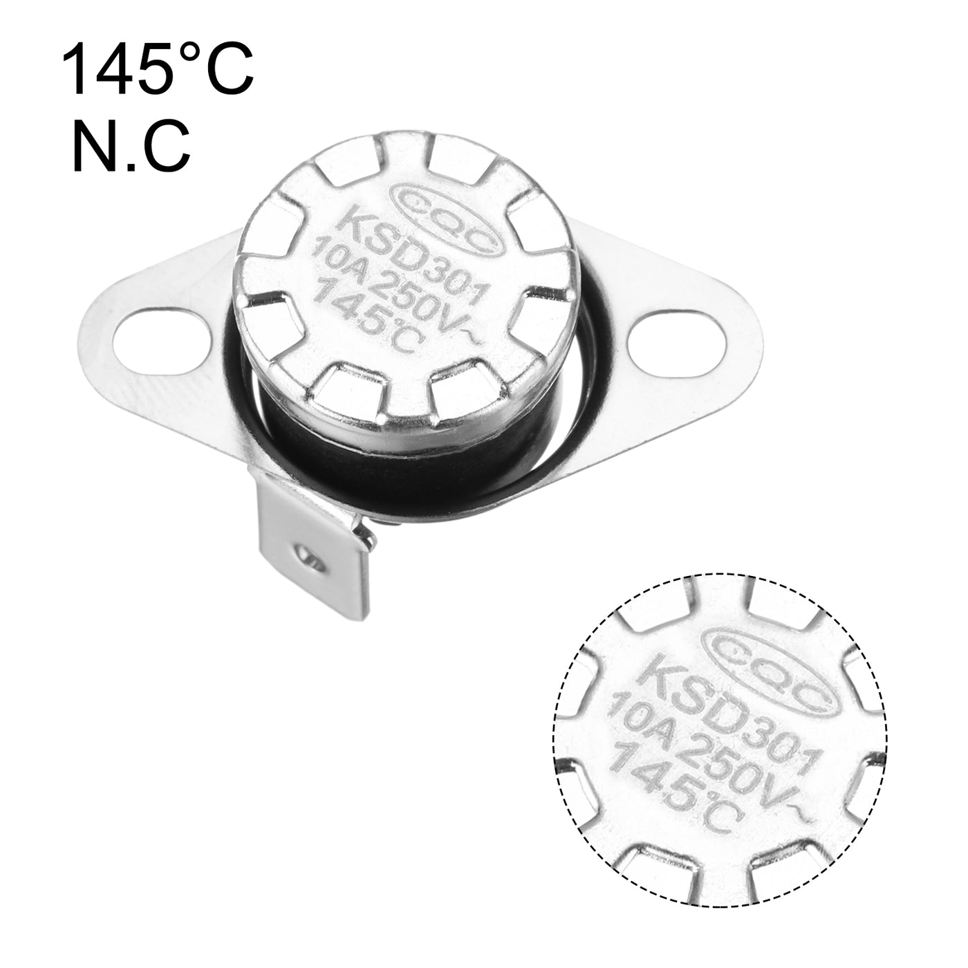 uxcell Uxcell KSD301 Thermostat 145°C/293°F 10A N.C Adjust Snap Disc Temperature Switch for Microwave,Oven,Coffee Maker 8pcs,Bakelite Material