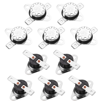 Harfington Uxcell Temperature Control Switch , Thermostat , KSD301 70°C , 10A , Normally Closed N.C 6.3mm Pin 10pcs,Bakelite Material