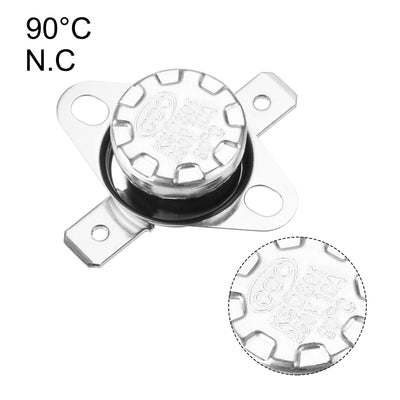 Harfington Uxcell Temperature Control Switch , Thermostat , KSD301 90°C , 10A , Normally Closed N.C 6.3mm Pin 10pcs,Bakelite Material