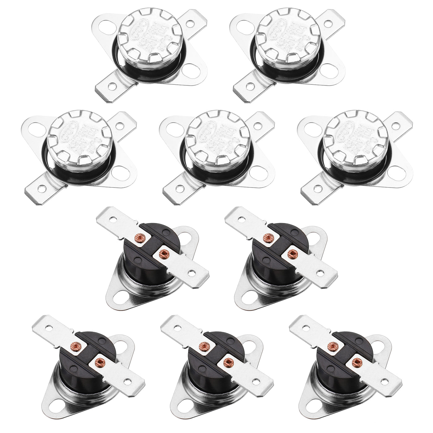 uxcell Uxcell Temperature Control Switch , Thermostat , KSD301 90°C , 10A , Normally Closed N.C 6.3mm Pin 10pcs,Bakelite Material