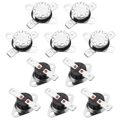 Harfington Uxcell Temperature Control Switch , Thermostat , KSD301 90°C , 10A , Normally Closed N.C 6.3mm Pin 10pcs,Bakelite Material