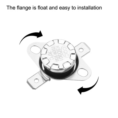 Harfington Uxcell Temperature Control Switch , Thermostat , KSD301 70°C , 10A , Normally Open N.O 6.3mm Pin 10 Pcs,Bakelite Material