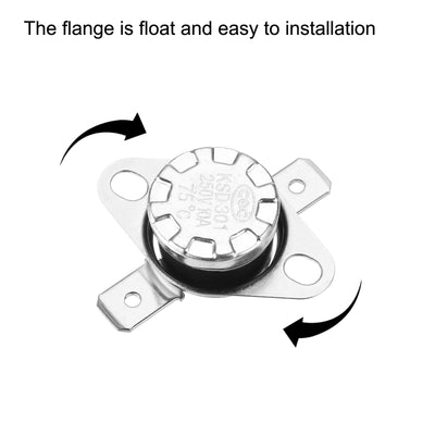 Harfington Uxcell KSD301 Thermostat 75 °C/167 °F 10 A Schließer NO Einstellen Schnappscheibe Temperaturschalter 10 Stück, Bakelit-Material