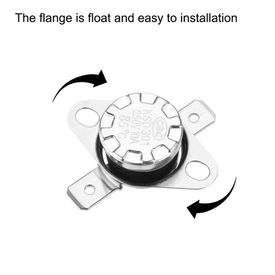 Harfington Uxcell KSD301 Thermostat 85 °C/185 °F 10 A Schließer NO Einstellen Schnappscheibe Temperaturschalter 10 Stück, Bakelit-Material