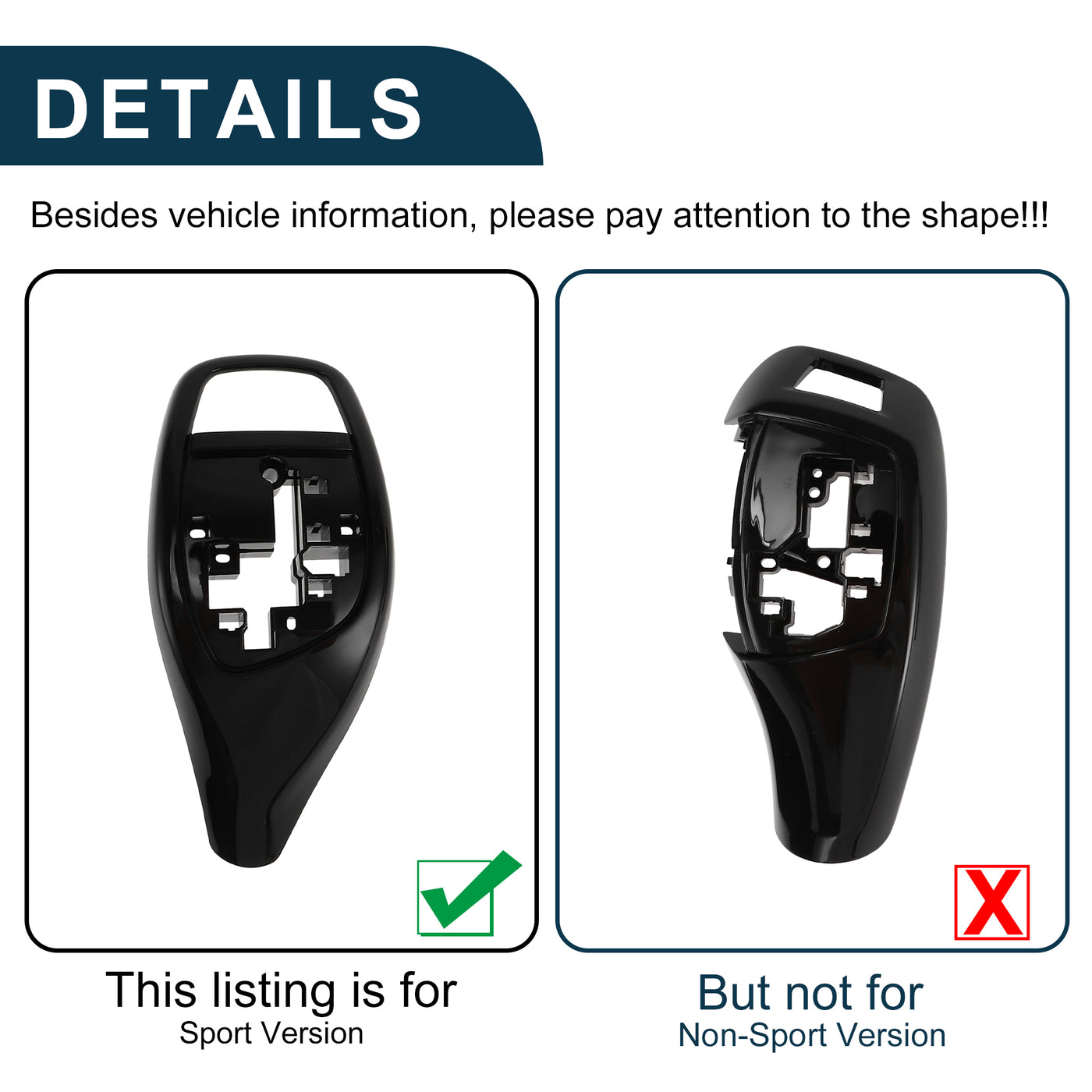 TUCKBOLD Schaltknaufknopfabdeckung für BMW 1'F20 F21/2'F22/3'F30 F31 Sport Version Wasserdichtes Mittelkonsolenknopf-Zierstück Aufkleber Schwarz Selbstklebend 1 Satz