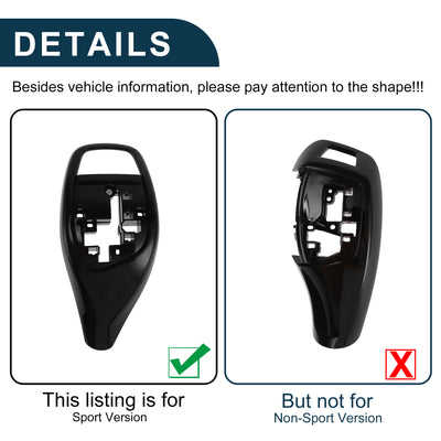 Harfington Schaltknaufknopfabdeckung für BMW 1'F20 F21/2'F22/3'F30 F31 Sport Version Wasserdichtes Mittelkonsolenknopf-Zierstück Aufkleber Schwarz Selbstklebend 1 Satz
