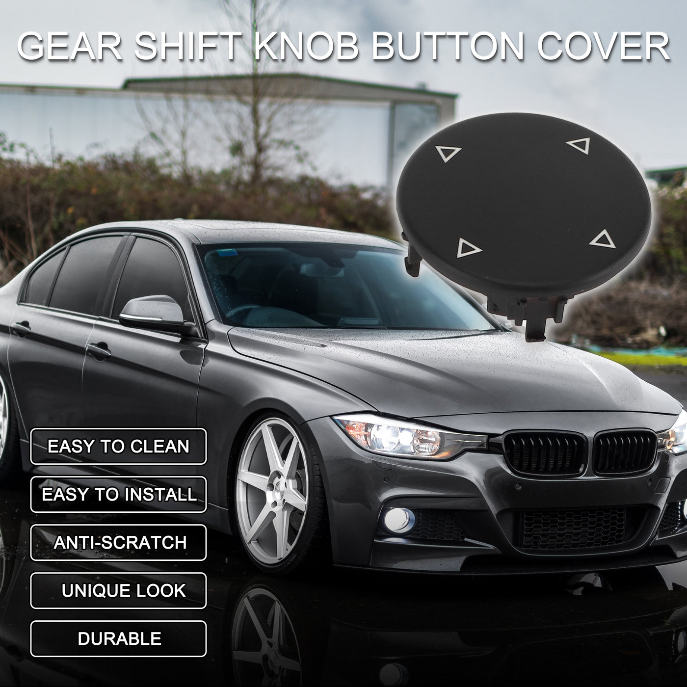 TUCKBOLD MultiMedia Control Knob Button Cover für BMW 1'F20 F21/3'F30 F31 F34 GT/5' F07 F10 F11/7' F01 F02 F04/X3 Wasserdichtes Center Console IDrive Knob Trim Aufkleber mit Kleberückseite