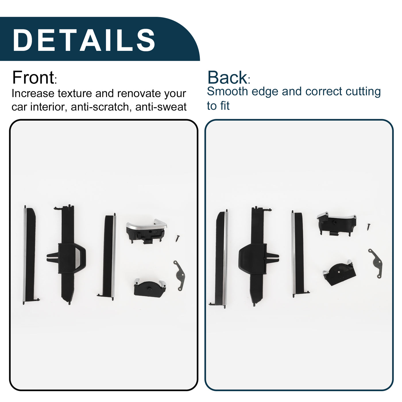 TUCKBOLD AC Luftdüsenclips Tab für BMW X5 G05 2019-2023 / X6 G06 2020-2023 / X7 G07 2019-2023 Wasserdichtes linkes Luftauslass-Verkleidungstab Schwarz Silberton Selbstklebend 1 Set