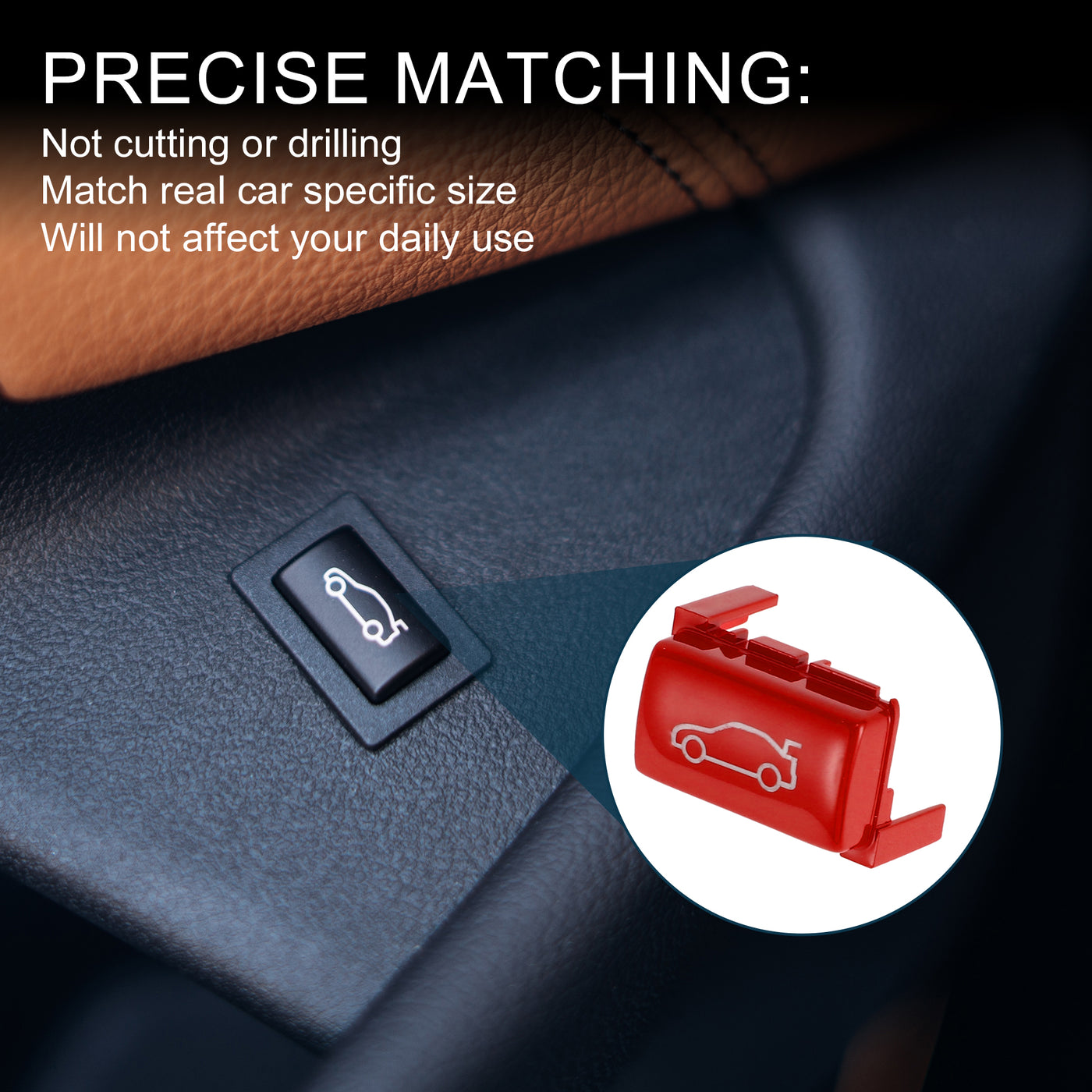 TUCKBOLD Tailgate Rear Trunk Switch Button Cover for BMW 1 2 3 4 5 6 7 X1 X3 Z4 Series E81 E82 F22 F23 E90 F30 F32 E60 F10 F11 F01 E84 F25 Waterproof Trunk Trim Button Red Adhesive Backing