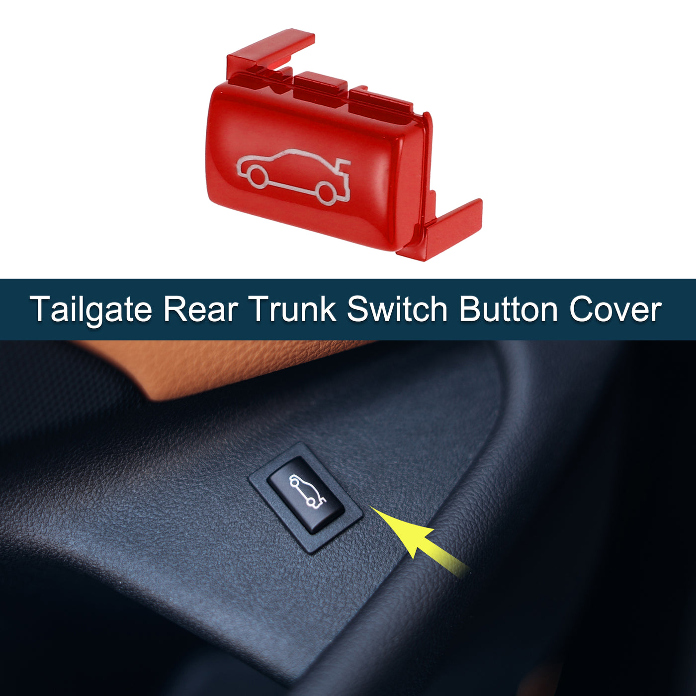 TUCKBOLD Tailgate Rear Trunk Switch Button Cover for BMW 1 2 3 4 5 6 7 X1 X3 Z4 Series E81 E82 F22 F23 E90 F30 F32 E60 F10 F11 F01 E84 F25 Waterproof Trunk Trim Button Red Adhesive Backing