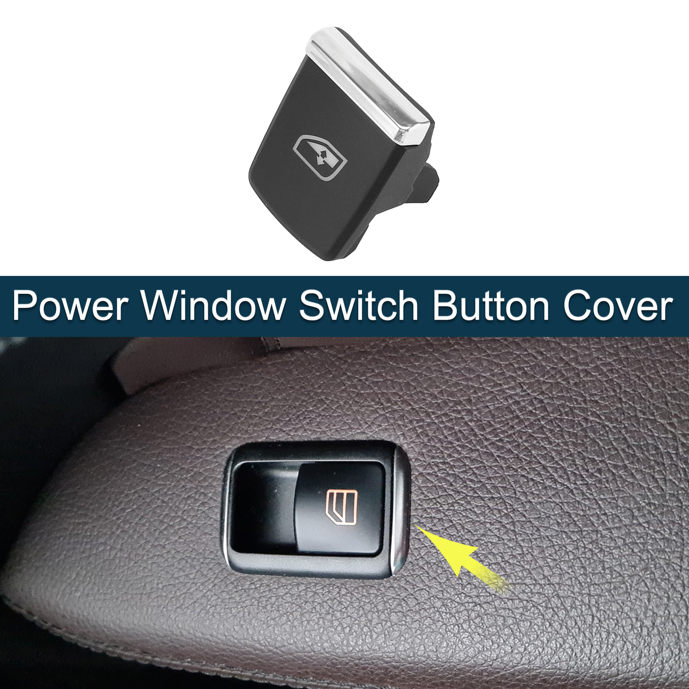 TUCKBOLD Power Window Switch Button Cover für Porsche Cayenne 2011-2018 für Panamera 2011-2016 für Macan 2015-2022 Wasserdichter Beifahrerseitenfenster-Zierknopf Schwarz mit Kleberückseite