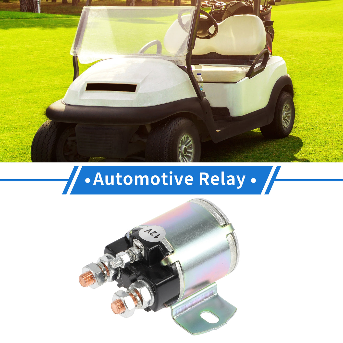 VekAuto Gas Golf Cart Starter Solenoid Relay 12V 4 Terminal Relay for Yamaha G2 G8 G9 G11 G14 G16 G20 Gas Golf Cart 85-02, Durable Plastic Metal Silver Tone