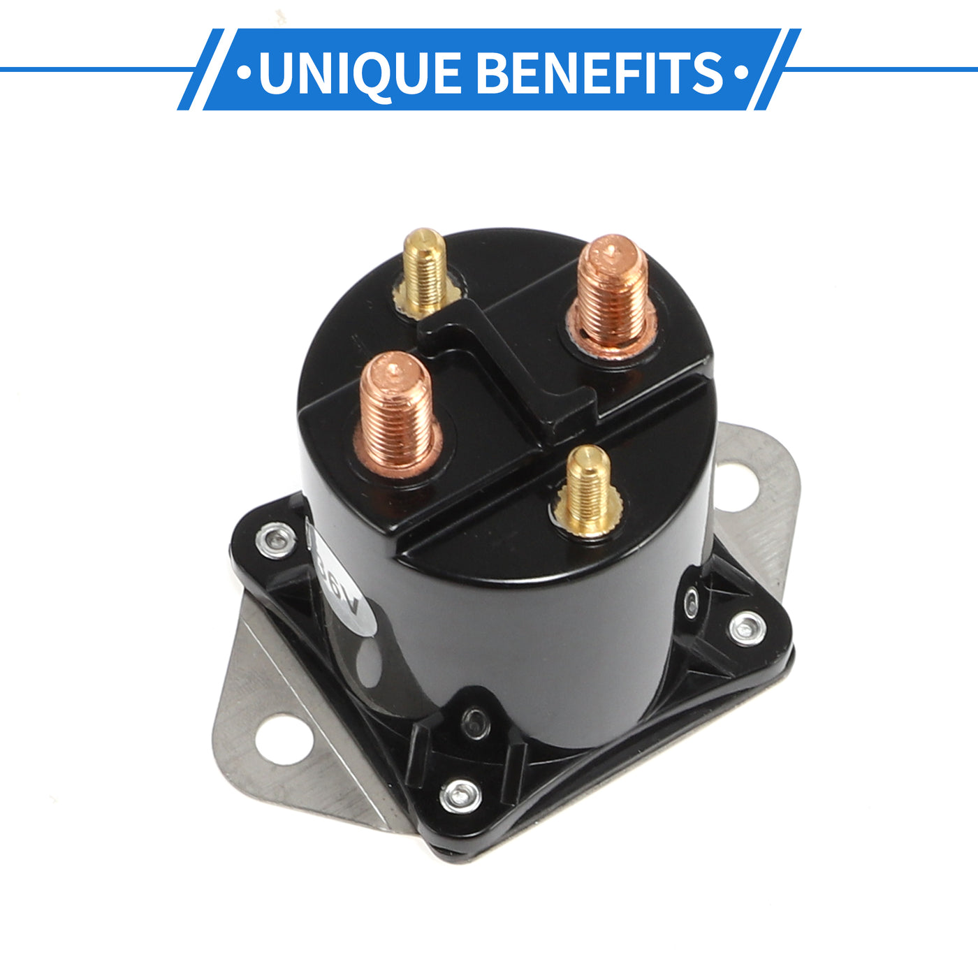 VekAuto Gas Golf Cart Starter Solenoid Relay Kit 12V 4 Terminal Relay for Club Car Carryall Series 92-97 for Club Car for DS Series, Durable Metal Black