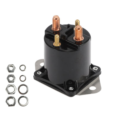 Harfington Gas Golf Cart Starter Solenoid Relay Kit 12V 4 Terminal Relay for Club Car Carryall Series 92-97 for Club Car for DS Series, Durable Metal Black