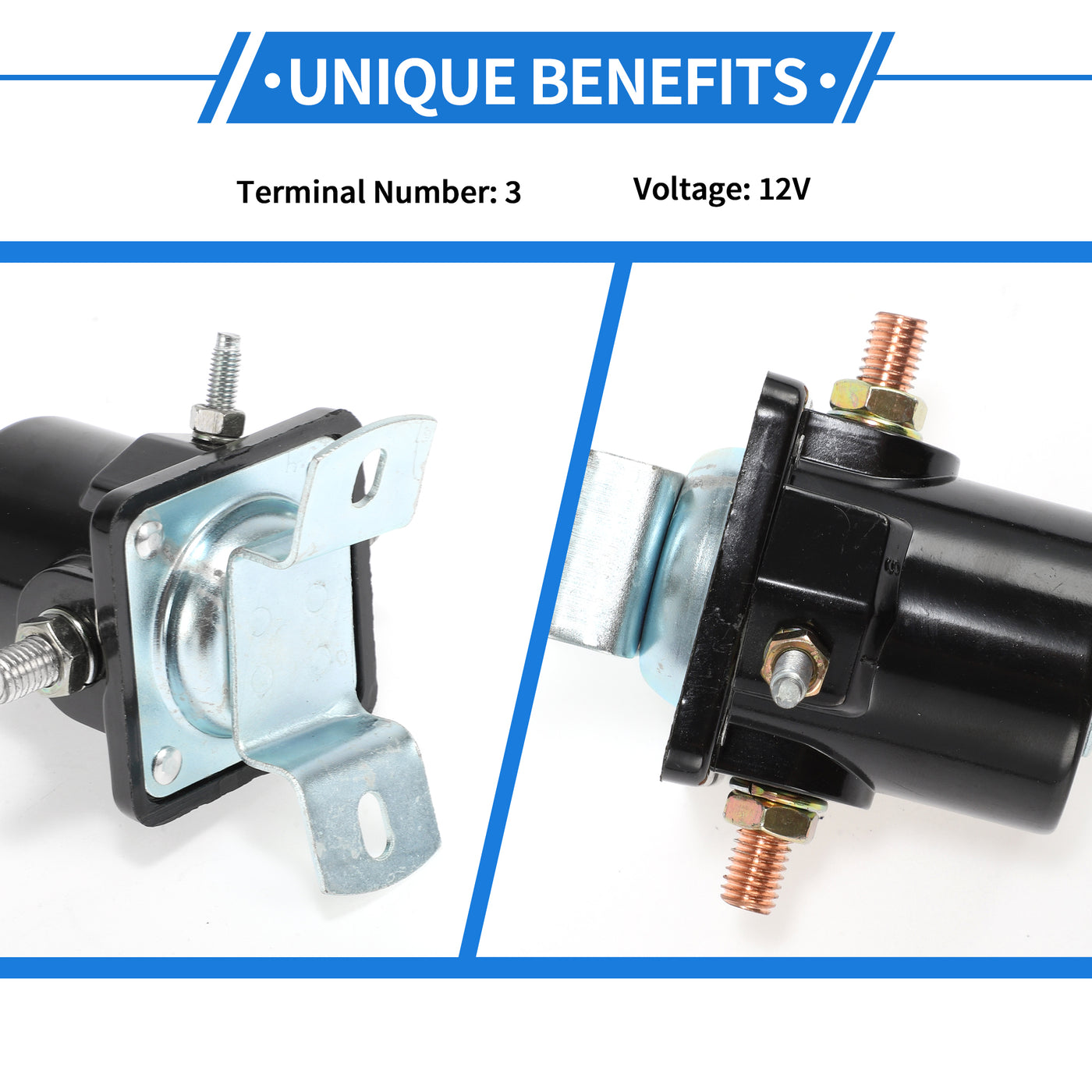 VekAuto Tractor Starter Solenoid Relay Kit 12V 3 Terminal Relay for Ford Farm Tractor 2N 8N 9N Tractor, Durable Plastic Metal Black