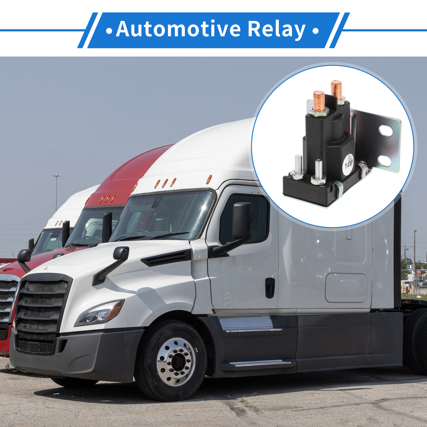 VekAuto Truck Solenoid Relay Kit 14V 4 Terminal Relay for Freightliner White Rodgers, Durable Plastic Metal Black