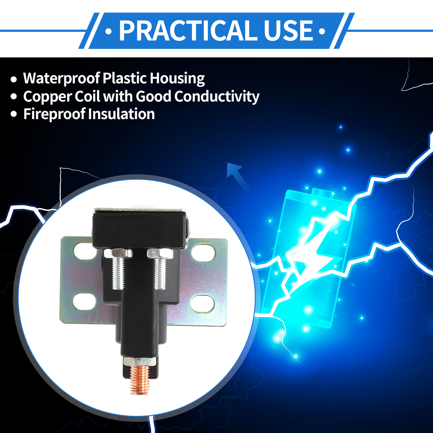 VekAuto Truck Solenoid Relay Kit 14V 4 Terminal Relay for Freightliner White Rodgers, Durable Plastic Metal Black